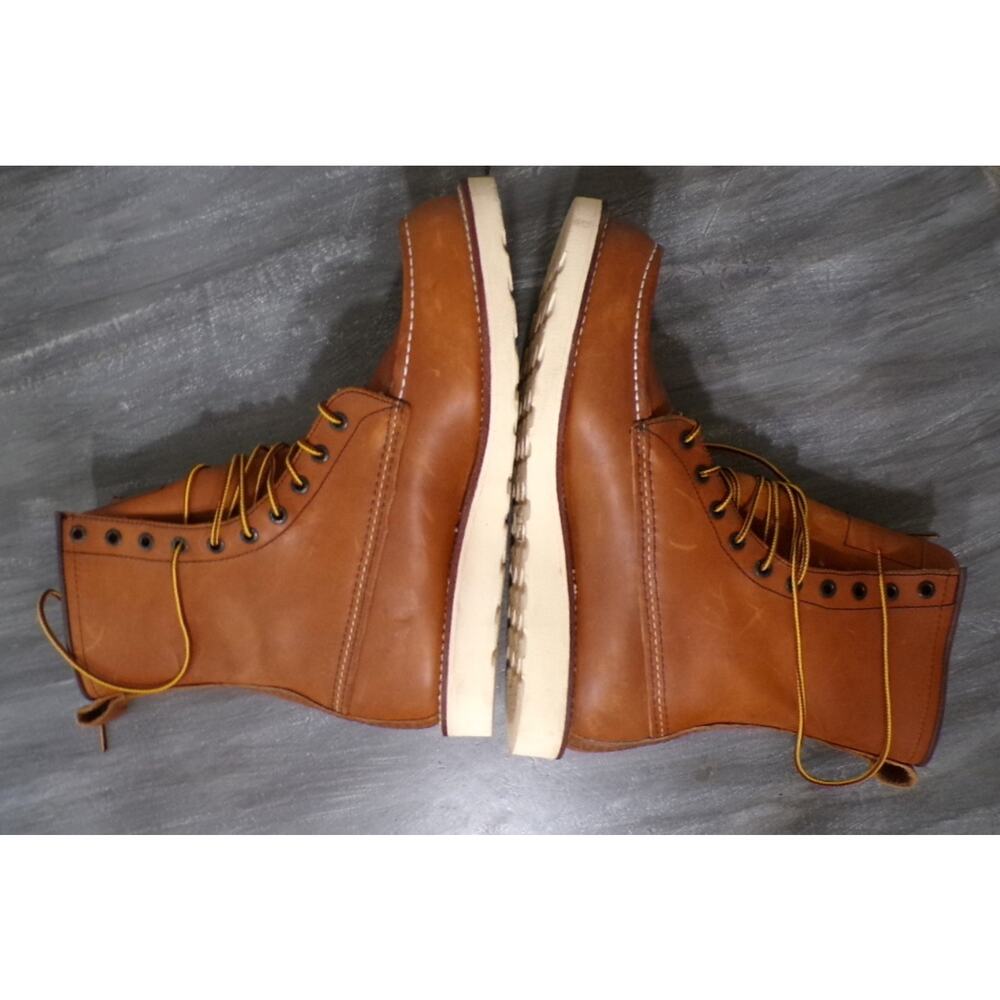 Vtg Red Wing Boots 10.5C Leather Moc Toe 10877 8” Heritage Made in USA New FLAG - Picture 14 of 16